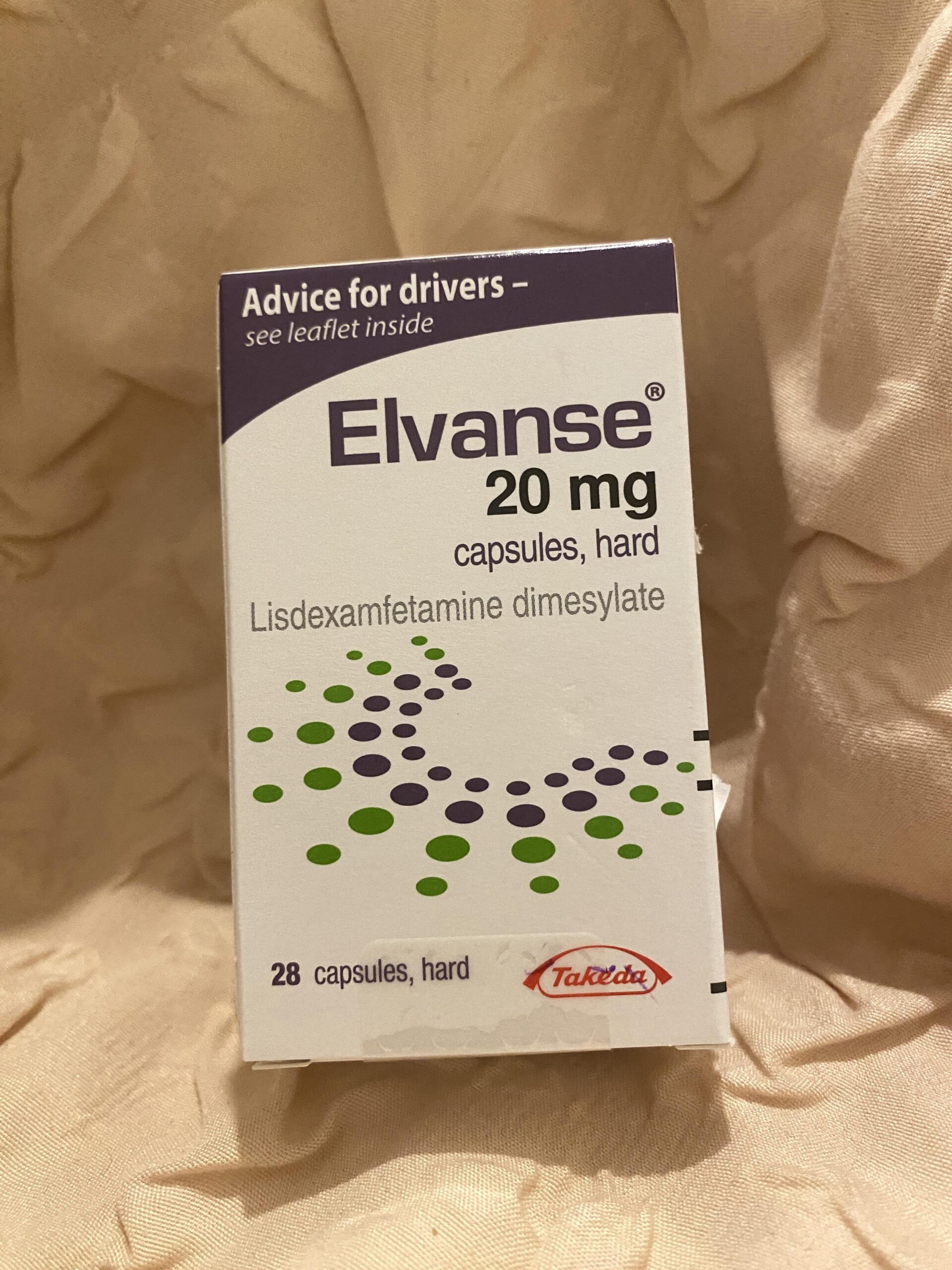 Elvanse 20mg capsules box 28 pack - ADHD medication private prescription UK